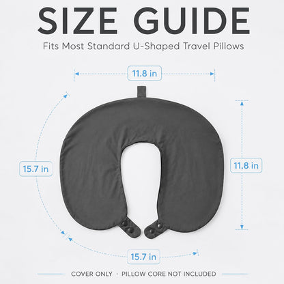Cool Ice Silk Neck Pillow Cover, Double Snap, Fits U-Shaped Travel Pillows