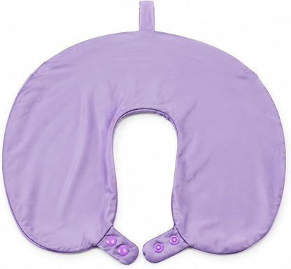 Cool Ice Silk Neck Pillow Cover, Double Snap, Fits U-Shaped Travel Pillows