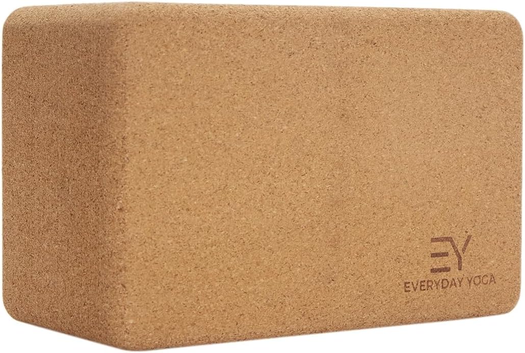 Premium Cork Block - Natural Cork, Improve Strength, Flexibility with Soft Brick Workout Handstand, (Single)