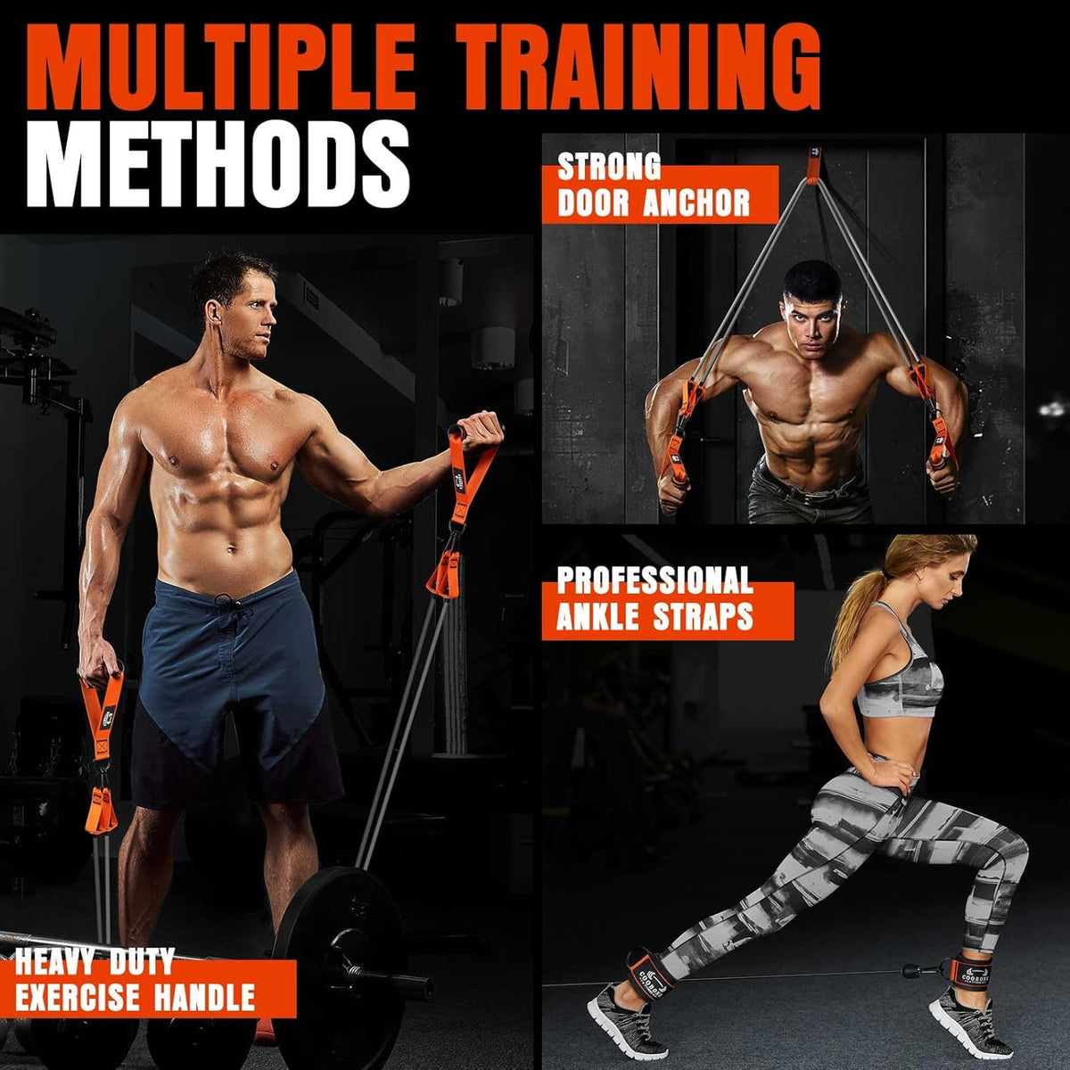 Heavy Resistance Bands for Working Out, 300LBS Exercise Bands with Handles, Workout Bands for Men, Weight Fitness Bands Set for Muscle Training, Strength, Slim, Yoga, Home Gym Equipment