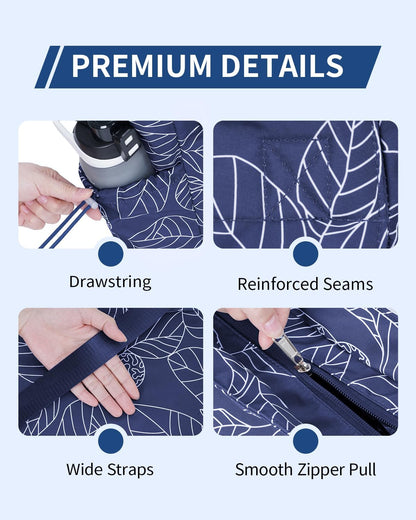 Yoga Mat Bag Waterproof Tote Gym Bag Mat Carrier W/Wet Pocket | hook-and-loop mat holder 5s quick access, 40oz handled bottle pocket, wet bag, lightweight waterproof, drawstring pockets,19L