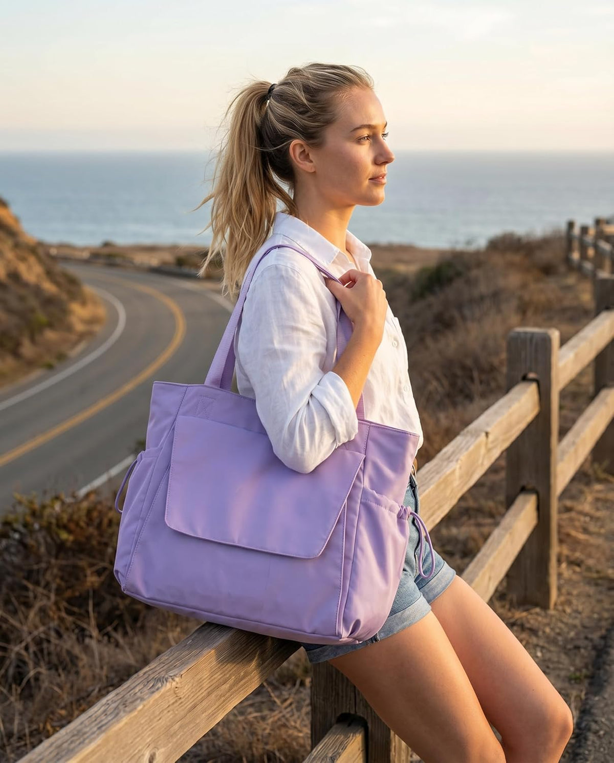 Yoga Mat Bag Waterproof Tote Gym Bag Mat Carrier W/Wet Pocket | hook-and-loop mat holder 5s quick access, 40oz handled bottle pocket, wet bag, lightweight waterproof, drawstring pockets,19L