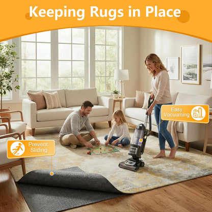 2x3 Non Slip Rug Pad Gripper, 1/4" Thick Cushioned Carpet Pads for Hardwood Floors, Felt and Silicone Backing, Under Area Rugs Anti Skid Mat Keep Rugs in Place