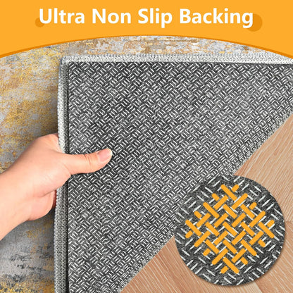 2x3 Non Slip Rug Pad Gripper, 1/4" Thick Cushioned Carpet Pads for Hardwood Floors, Felt and Silicone Backing, Under Area Rugs Anti Skid Mat Keep Rugs in Place