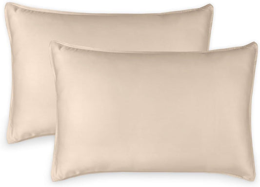 King Pillowcases - Genuine 100% Organic Viscose Derived from Bamboo, Luxuriously Soft & Cooling, Double Stitching, Envelope Closure (2 King Pillowcases, White)
