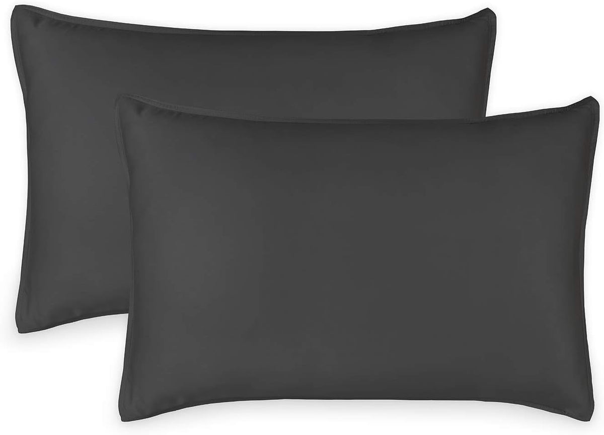 King Pillowcases - Genuine 100% Organic Viscose Derived from Bamboo, Luxuriously Soft & Cooling, Double Stitching, Envelope Closure (2 King Pillowcases, White)