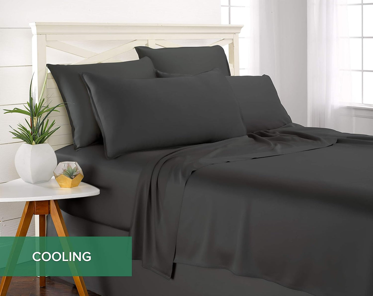 King Pillowcases - Genuine 100% Organic Viscose Derived from Bamboo, Luxuriously Soft & Cooling, Double Stitching, Envelope Closure (2 King Pillowcases, White)