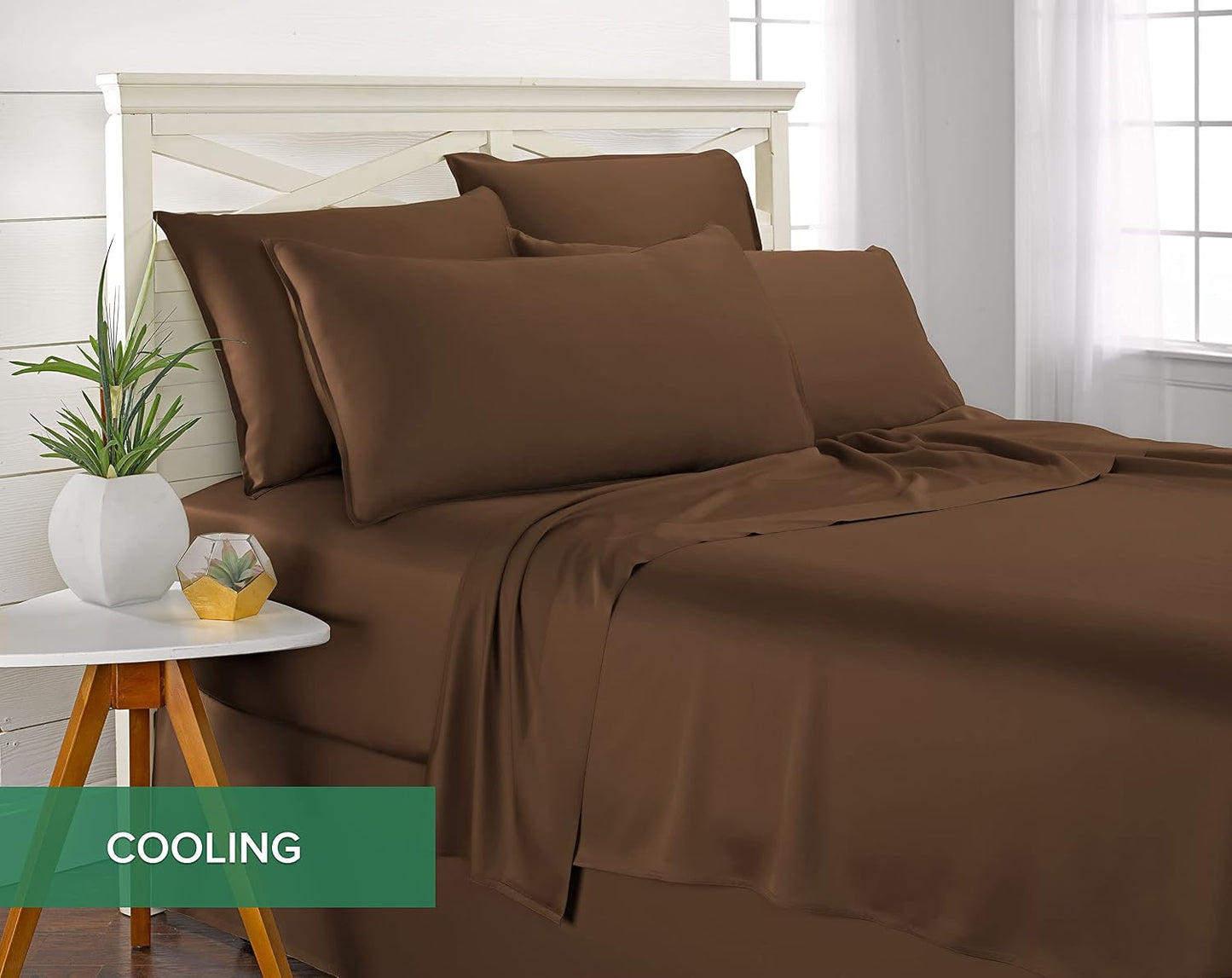 King Pillowcases - Genuine 100% Organic Viscose Derived from Bamboo, Luxuriously Soft & Cooling, Double Stitching, Envelope Closure (2 King Pillowcases, White)