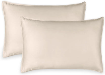 King Pillowcases - Genuine 100% Organic Viscose Derived from Bamboo, Luxuriously Soft & Cooling, Double Stitching, Envelope Closure (2 King Pillowcases, White)