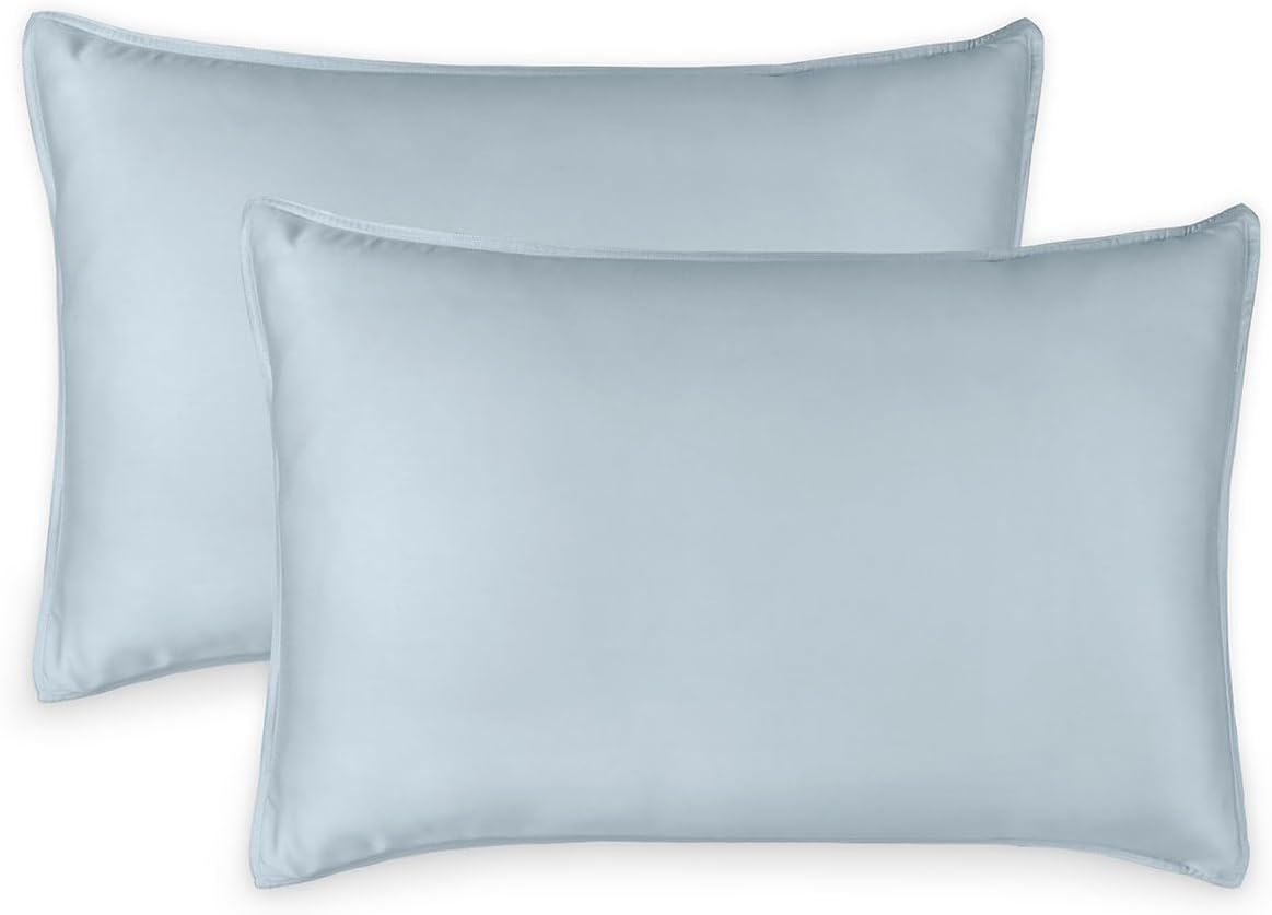 King Pillowcases - Genuine 100% Organic Viscose Derived from Bamboo, Luxuriously Soft & Cooling, Double Stitching, Envelope Closure (2 King Pillowcases, White)