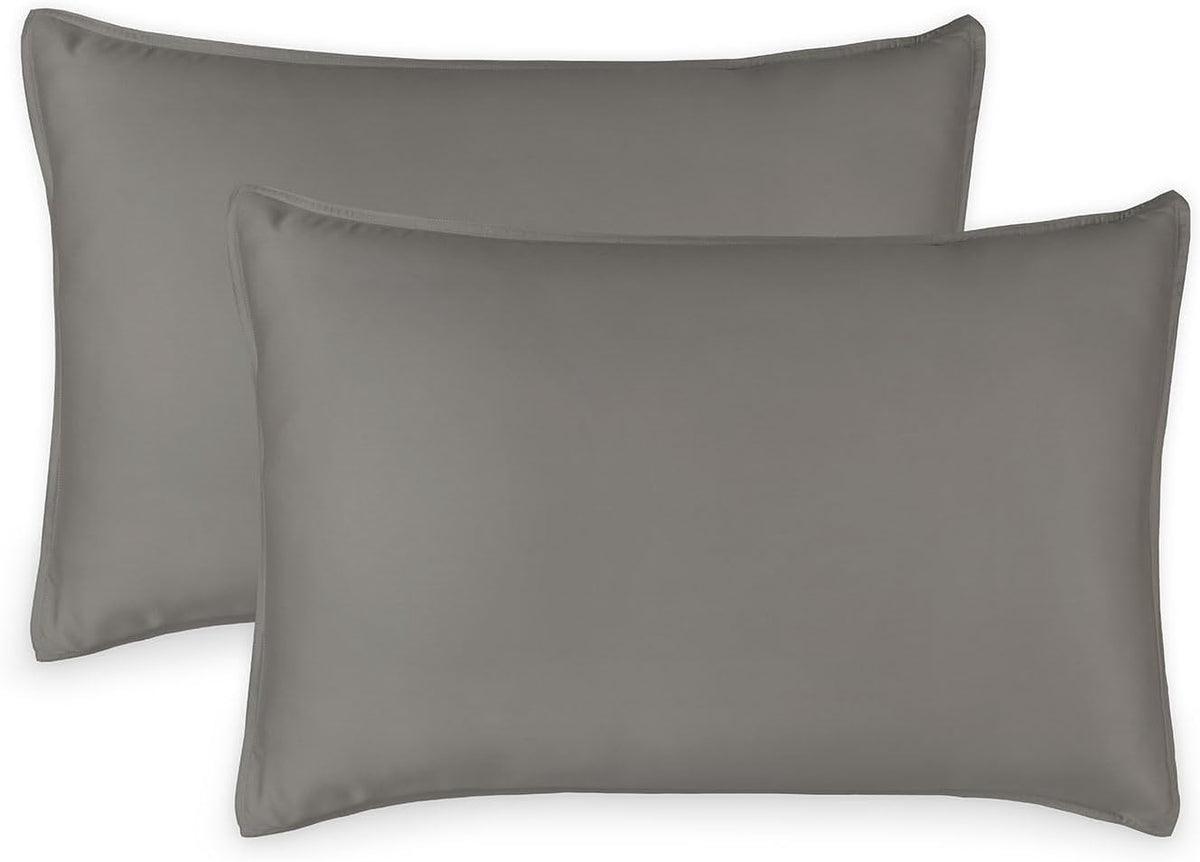 King Pillowcases - Genuine 100% Organic Viscose Derived from Bamboo, Luxuriously Soft & Cooling, Double Stitching, Envelope Closure (2 King Pillowcases, White)