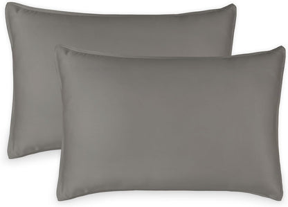 King Pillowcases - Genuine 100% Organic Viscose Derived from Bamboo, Luxuriously Soft & Cooling, Double Stitching, Envelope Closure (2 King Pillowcases, White)