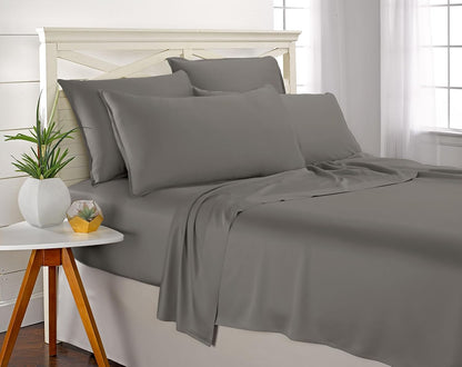King Pillowcases - Genuine 100% Organic Viscose Derived from Bamboo, Luxuriously Soft & Cooling, Double Stitching, Envelope Closure (2 King Pillowcases, White)