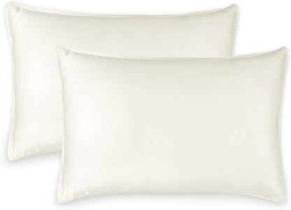 King Pillowcases - Genuine 100% Organic Viscose Derived from Bamboo, Luxuriously Soft & Cooling, Double Stitching, Envelope Closure (2 King Pillowcases, White)