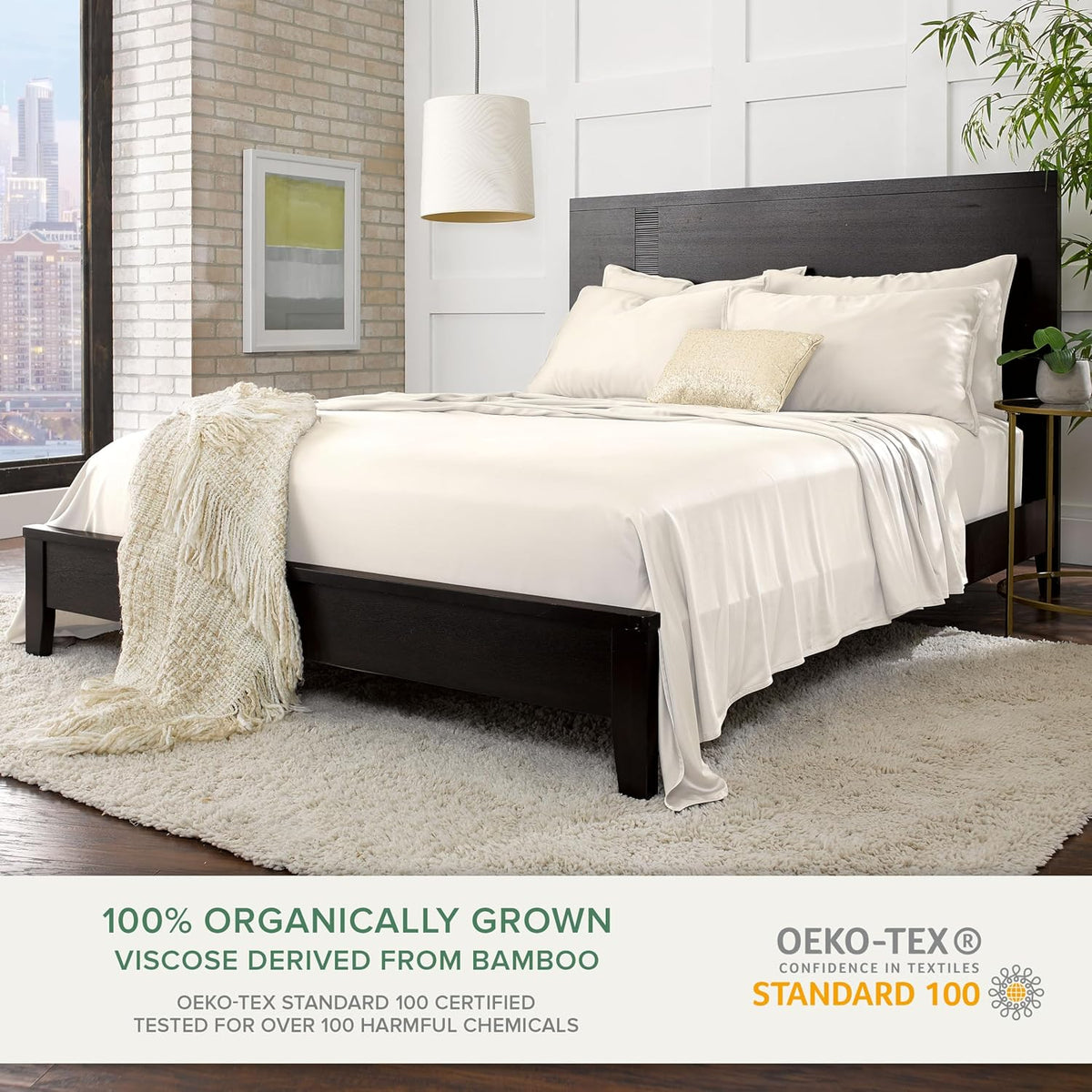 King Pillowcases - Genuine 100% Organic Viscose Derived from Bamboo, Luxuriously Soft & Cooling, Double Stitching, Envelope Closure (2 King Pillowcases, White)