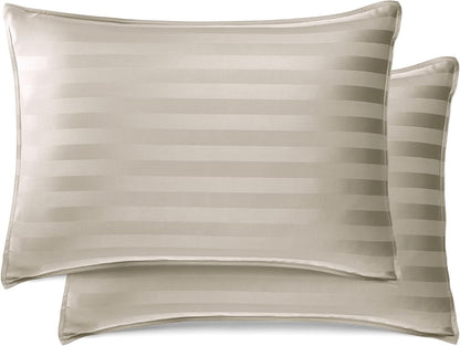 King Pillowcases - Genuine 100% Organic Viscose Derived from Bamboo, Luxuriously Soft & Cooling, Double Stitching, Envelope Closure (2 King Pillowcases, White)