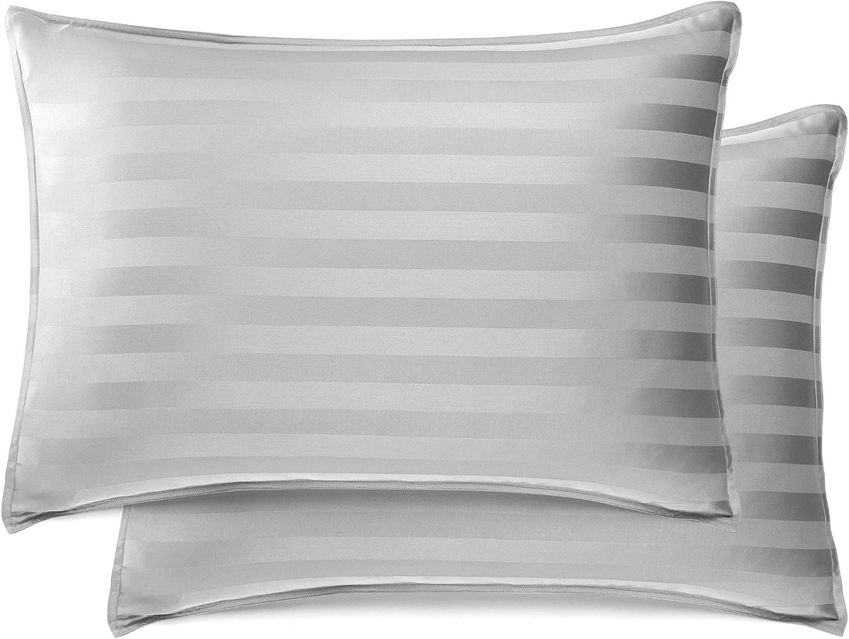 King Pillowcases - Genuine 100% Organic Viscose Derived from Bamboo, Luxuriously Soft & Cooling, Double Stitching, Envelope Closure (2 King Pillowcases, White)
