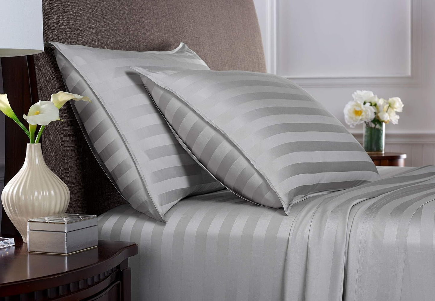 King Pillowcases - Genuine 100% Organic Viscose Derived from Bamboo, Luxuriously Soft & Cooling, Double Stitching, Envelope Closure (2 King Pillowcases, White)