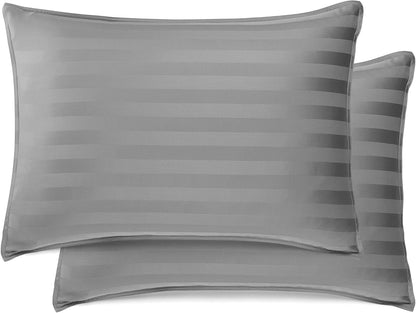 King Pillowcases - Genuine 100% Organic Viscose Derived from Bamboo, Luxuriously Soft & Cooling, Double Stitching, Envelope Closure (2 King Pillowcases, White)