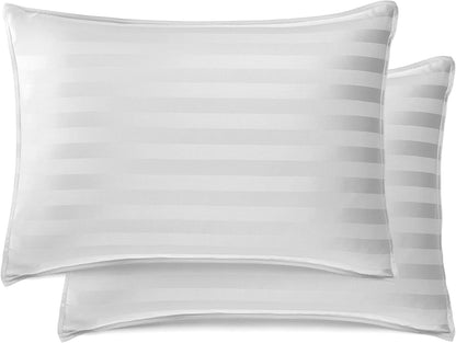King Pillowcases - Genuine 100% Organic Viscose Derived from Bamboo, Luxuriously Soft & Cooling, Double Stitching, Envelope Closure (2 King Pillowcases, White)