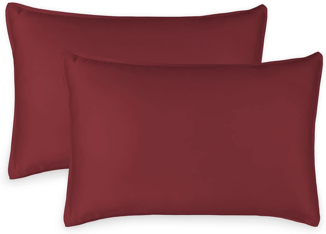 King Pillowcases - Genuine 100% Organic Viscose Derived from Bamboo, Luxuriously Soft & Cooling, Double Stitching, Envelope Closure (2 King Pillowcases, White)