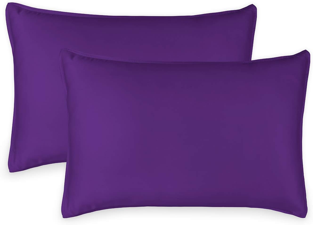 King Pillowcases - Genuine 100% Organic Viscose Derived from Bamboo, Luxuriously Soft & Cooling, Double Stitching, Envelope Closure (2 King Pillowcases, White)