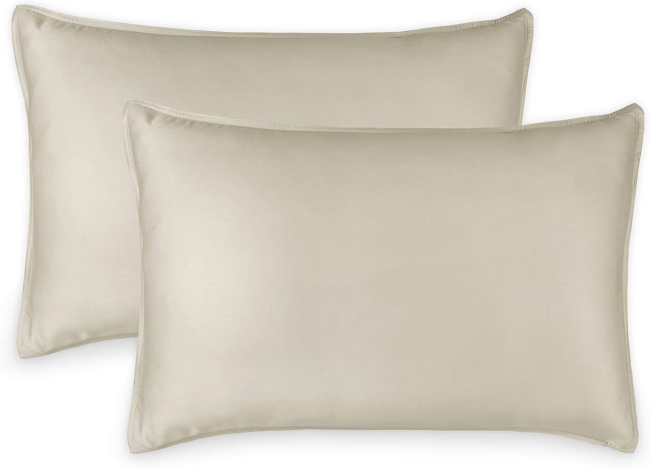 King Pillowcases - Genuine 100% Organic Viscose Derived from Bamboo, Luxuriously Soft & Cooling, Double Stitching, Envelope Closure (2 King Pillowcases, White)