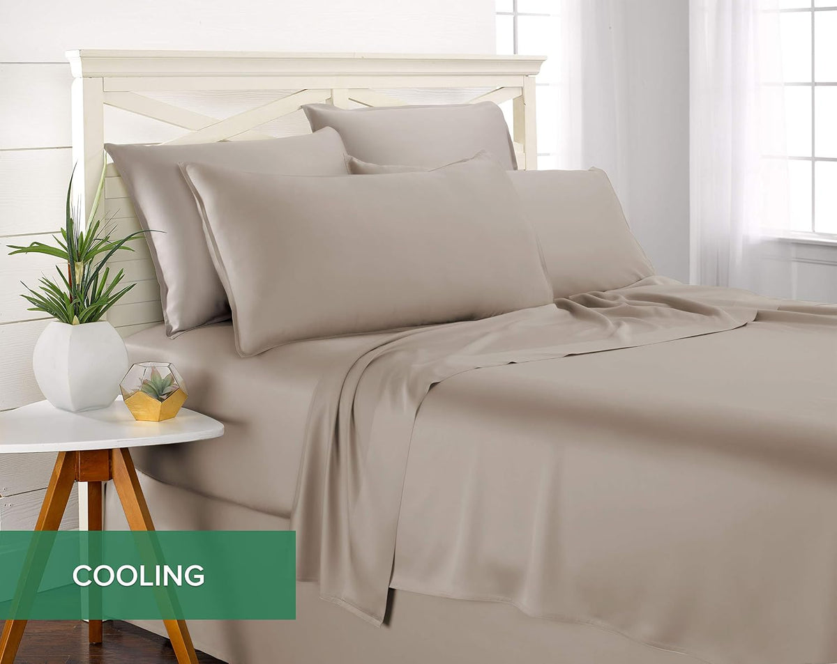 King Pillowcases - Genuine 100% Organic Viscose Derived from Bamboo, Luxuriously Soft & Cooling, Double Stitching, Envelope Closure (2 King Pillowcases, White)