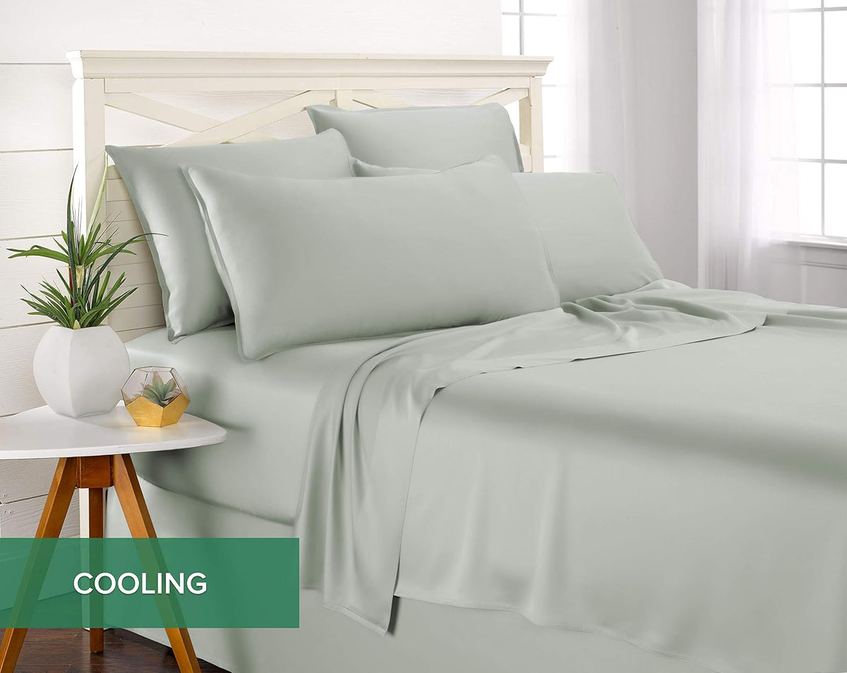 King Pillowcases - Genuine 100% Organic Viscose Derived from Bamboo, Luxuriously Soft & Cooling, Double Stitching, Envelope Closure (2 King Pillowcases, White)