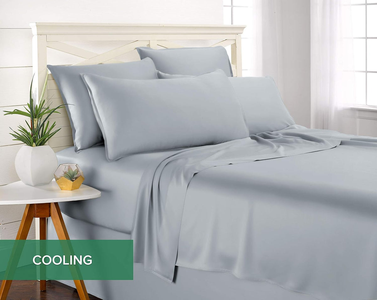 King Pillowcases - Genuine 100% Organic Viscose Derived from Bamboo, Luxuriously Soft & Cooling, Double Stitching, Envelope Closure (2 King Pillowcases, White)