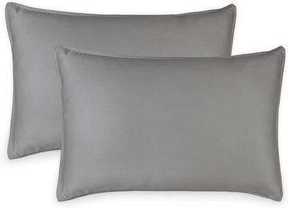 King Pillowcases - Genuine 100% Organic Viscose Derived from Bamboo, Luxuriously Soft & Cooling, Double Stitching, Envelope Closure (2 King Pillowcases, White)