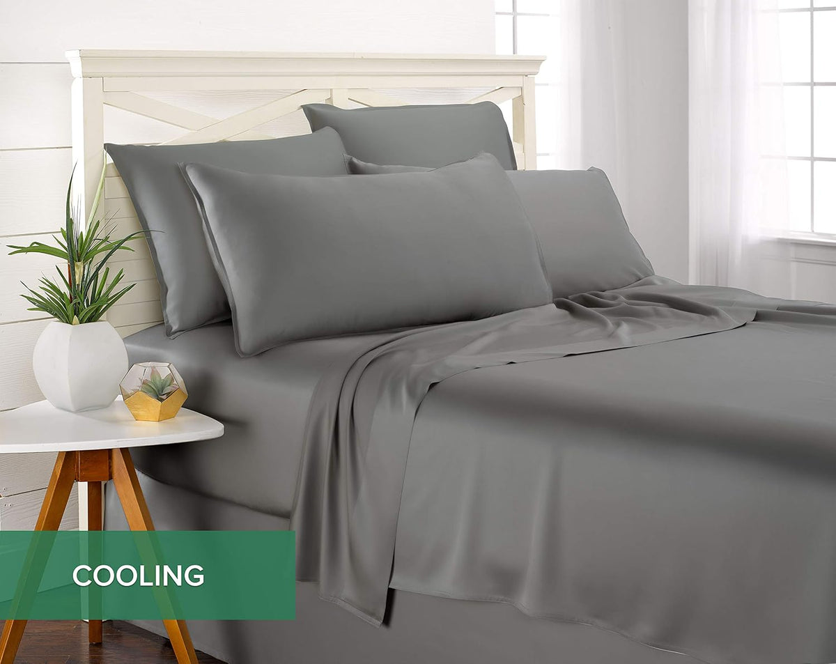 King Pillowcases - Genuine 100% Organic Viscose Derived from Bamboo, Luxuriously Soft & Cooling, Double Stitching, Envelope Closure (2 King Pillowcases, White)
