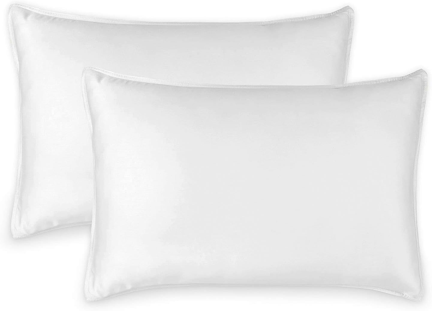 King Pillowcases - Genuine 100% Organic Viscose Derived from Bamboo, Luxuriously Soft & Cooling, Double Stitching, Envelope Closure (2 King Pillowcases, White)