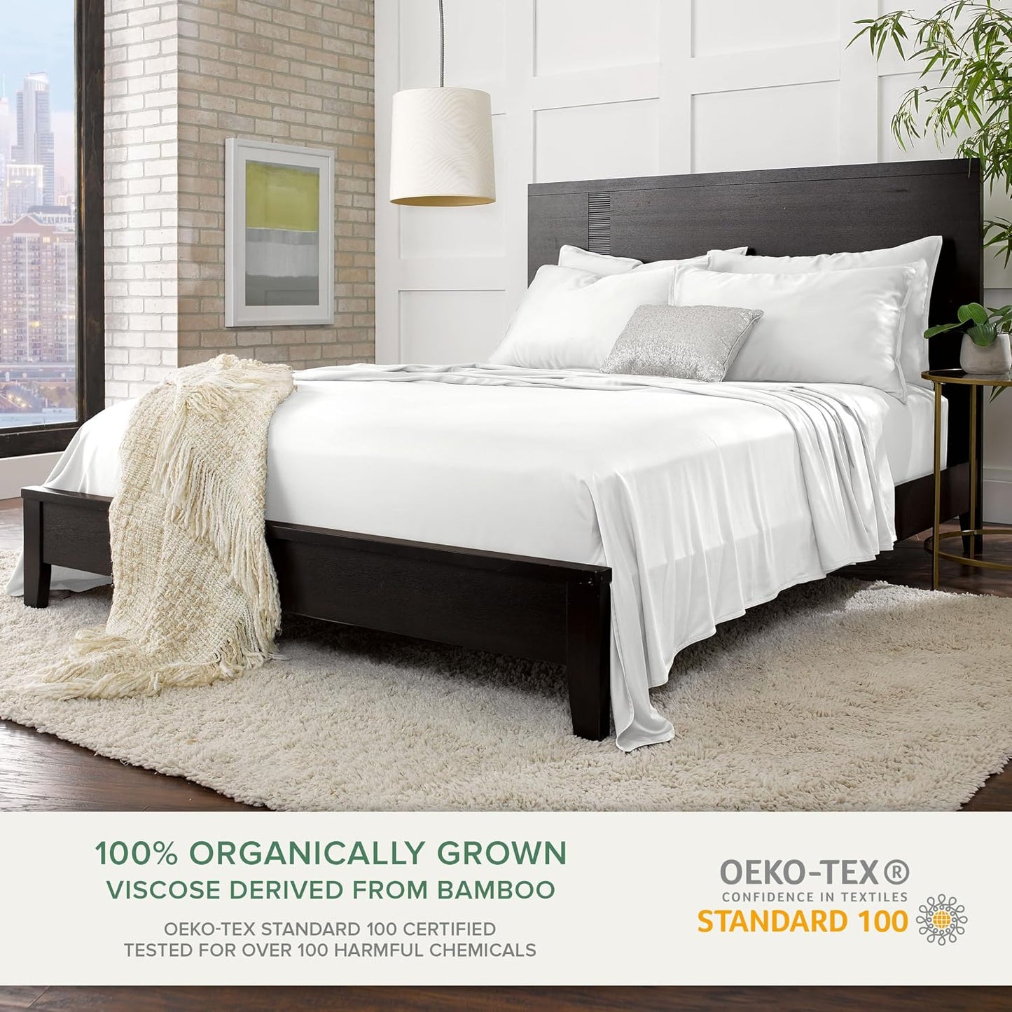 King Pillowcases - Genuine 100% Organic Viscose Derived from Bamboo, Luxuriously Soft & Cooling, Double Stitching, Envelope Closure (2 King Pillowcases, White)