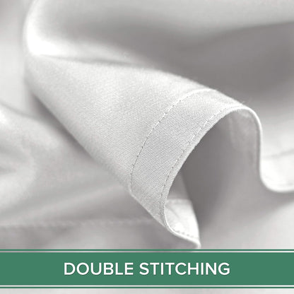 King Pillowcases - Genuine 100% Organic Viscose Derived from Bamboo, Luxuriously Soft & Cooling, Double Stitching, Envelope Closure (2 King Pillowcases, White)
