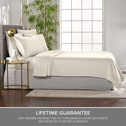 King Pillowcases - Genuine 100% Organic Viscose Derived from Bamboo, Luxuriously Soft & Cooling, Double Stitching, Envelope Closure (2 King Pillowcases, White)