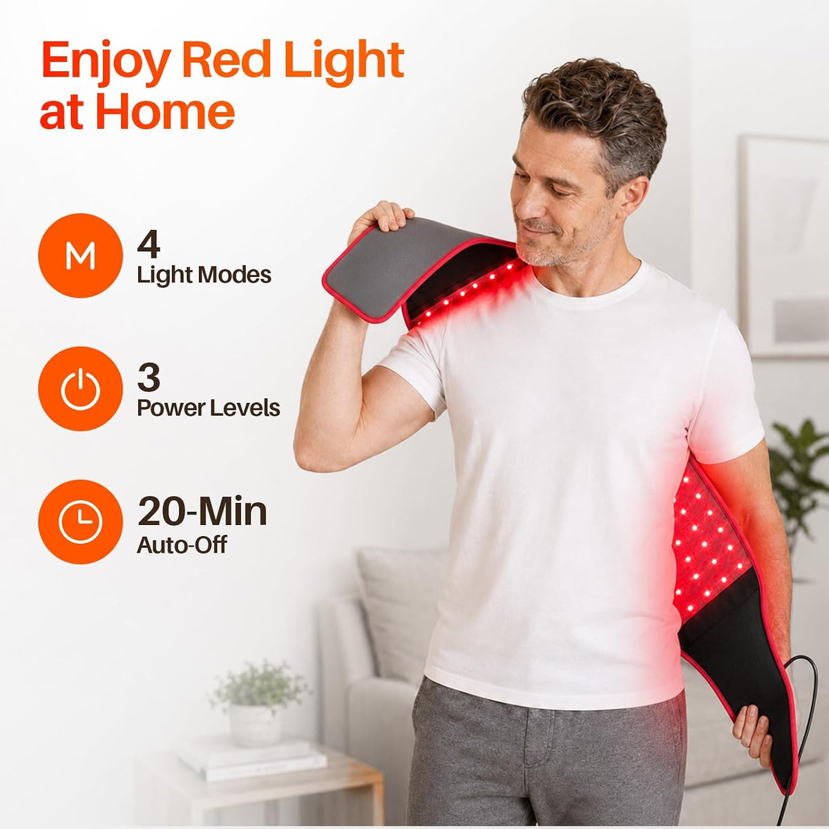 Red Light Belt with 126 LEDs, 660nm & 850nm, 22W(Corded)
