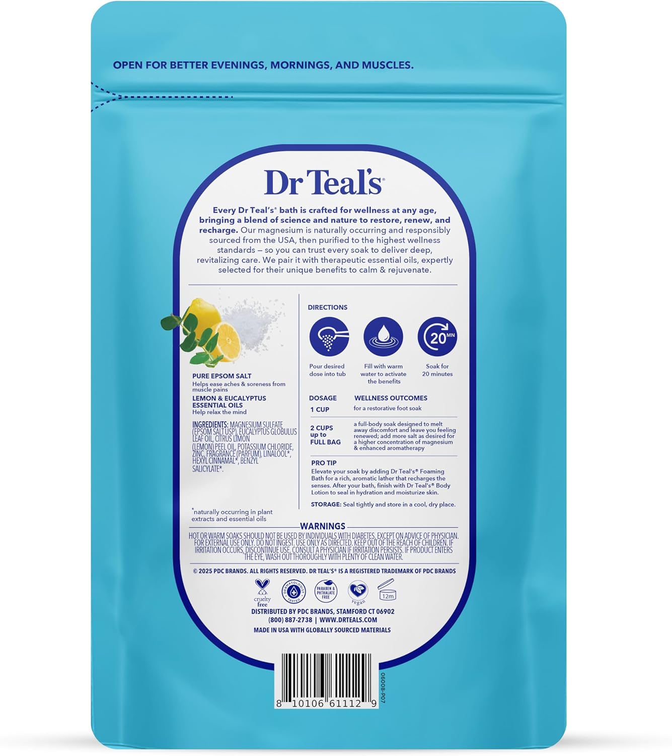 Epsom Salt Magnesium Soak, Restorative Minerals with Magnesium, Potassium & Zinc, 3 lbs