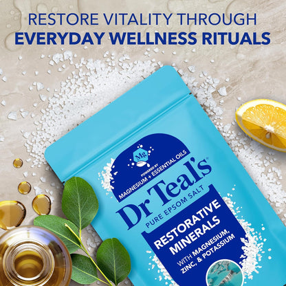 Epsom Salt Magnesium Soak, Restorative Minerals with Magnesium, Potassium & Zinc, 3 lbs