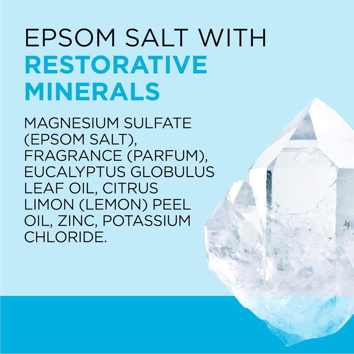 Epsom Salt Magnesium Soak, Restorative Minerals with Magnesium, Potassium & Zinc, 3 lbs