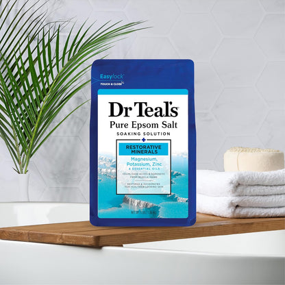 Epsom Salt Magnesium Soak, Restorative Minerals with Magnesium, Potassium & Zinc, 3 lbs