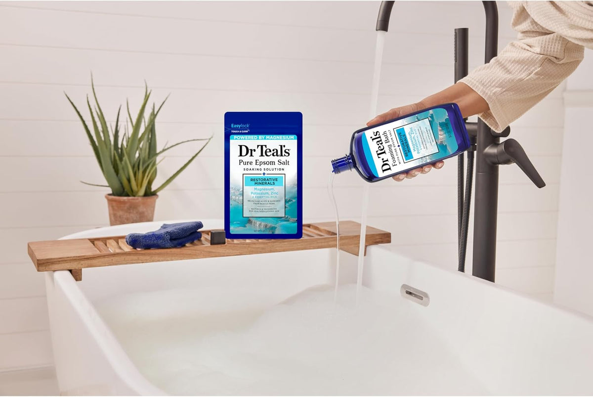 Epsom Salt Magnesium Soak, Restorative Minerals with Magnesium, Potassium & Zinc, 3 lbs