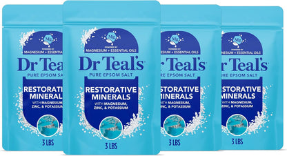 Epsom Salt Magnesium Soak, Restorative Minerals with Magnesium, Potassium & Zinc, 3 lbs