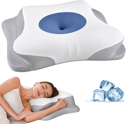 Cervical Neck Pillow for Pain Relief - Ergonomic Side Sleeper Pillow for Sleeping, Cooling Memory Foam Pillows for Neck Support, Orthopedic Pillow Contour Bed Pillow for Back Sleepers