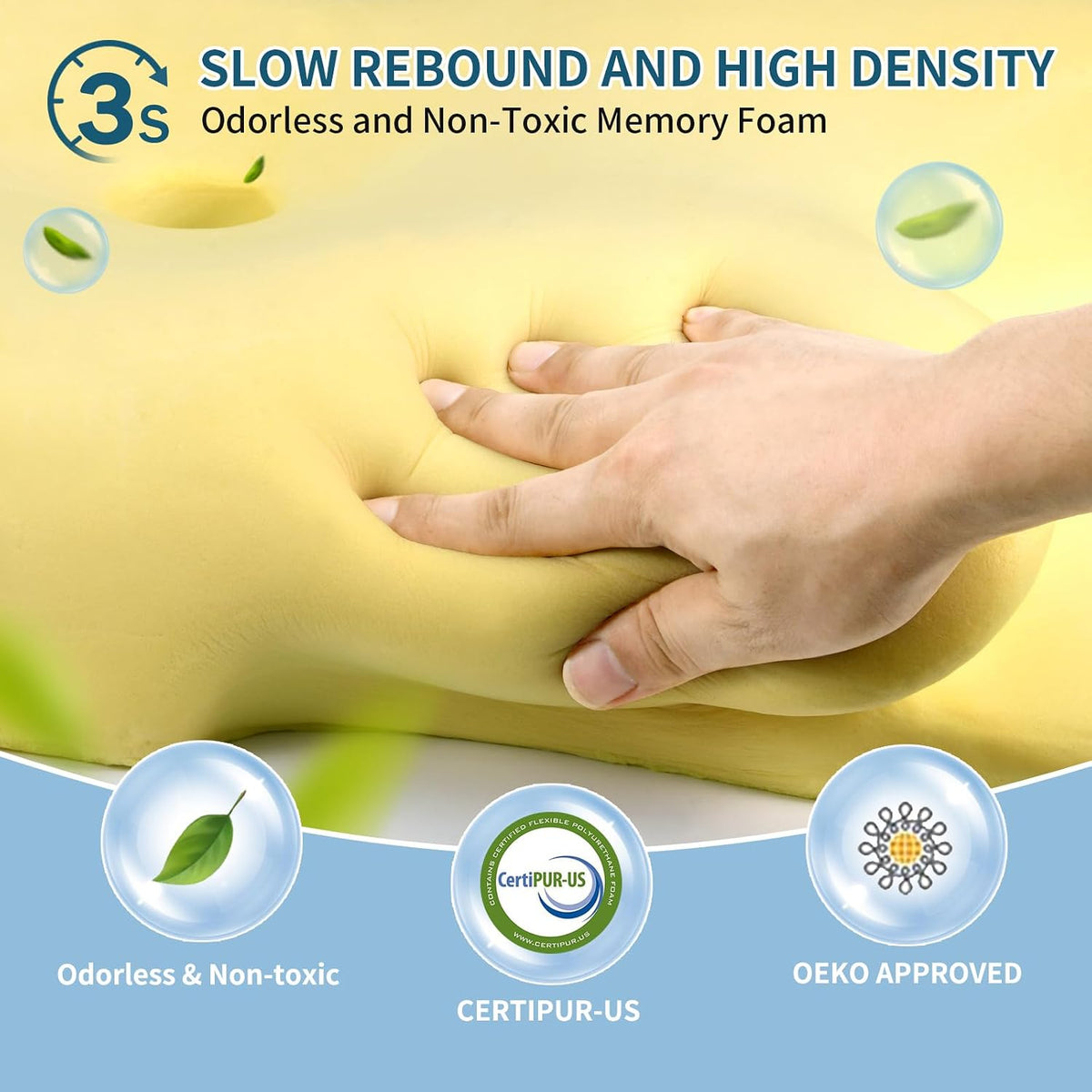 Cervical Neck Pillow for Pain Relief - Ergonomic Side Sleeper Pillow for Sleeping, Cooling Memory Foam Pillows for Neck Support, Orthopedic Pillow Contour Bed Pillow for Back Sleepers