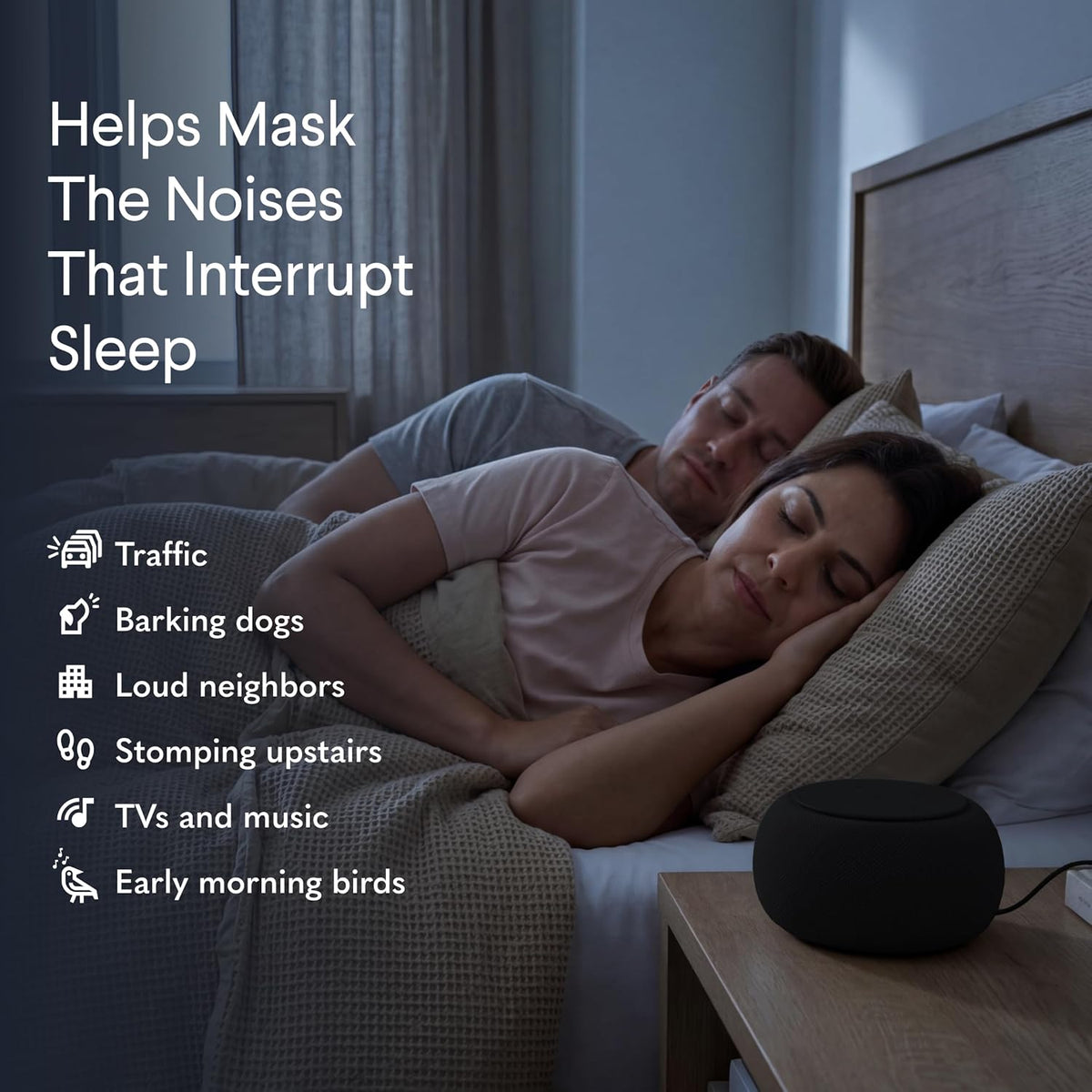 Pro Smart White Noise Sound Machine, Real Fan Inside for Sleeping