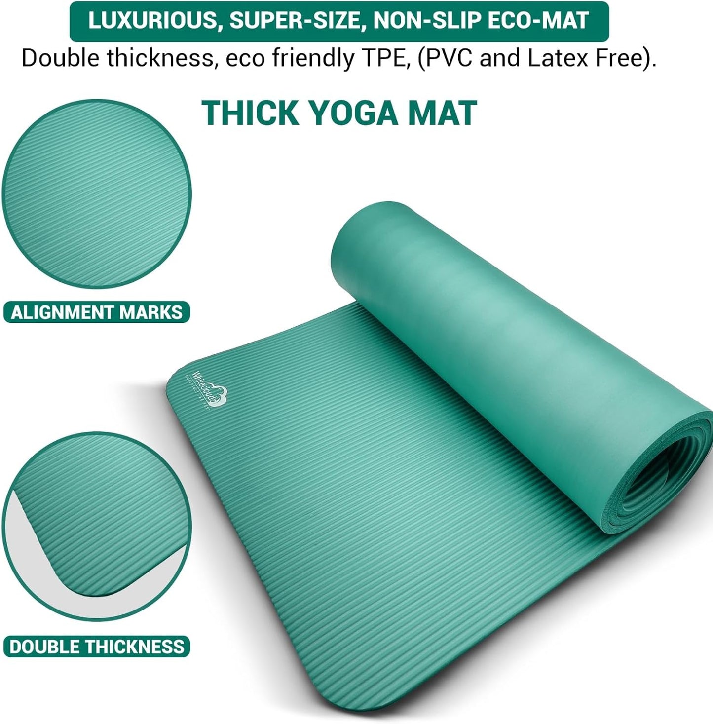 Yoga kit, 7-Piece Yoga Mat Set for Home Workouts, Thick Yoga Mat, Yoga Blocks, Strap, Yoga Towels & Carrying Bag, Exercise Mat with Yoga Equipment for Women & Men, Enhance Yoga Practice
