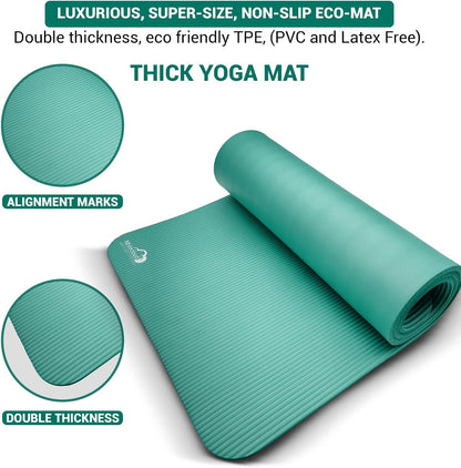 Yoga kit, 7-Piece Yoga Mat Set for Home Workouts, Thick Yoga Mat, Yoga Blocks, Strap, Yoga Towels & Carrying Bag, Exercise Mat with Yoga Equipment for Women & Men, Enhance Yoga Practice