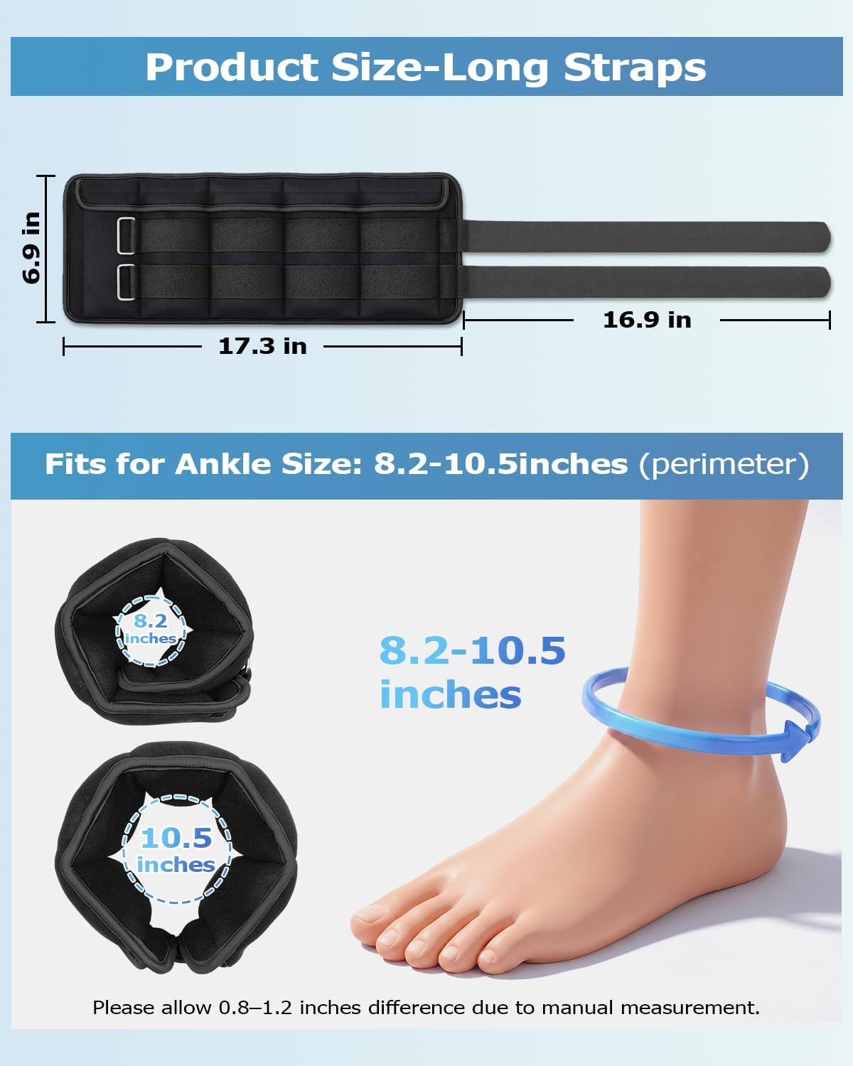 Adjustable Ankle Weights 1-3/4/5/6/8/10/12/15/20 LBS Pair with Removable Weight for Jogging, Gymnastics, Aerobics, Physical Therapy
