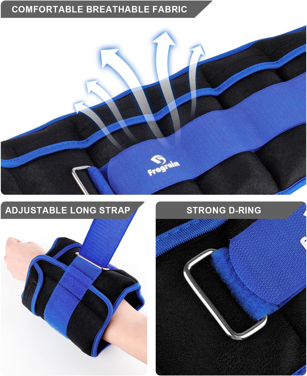 Adjustable Ankle Weights 1-3/4/5/6/8/10/12/15/20 LBS Pair with Removable Weight for Jogging, Gymnastics, Aerobics, Physical Therapy